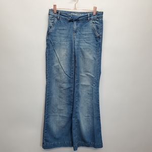 Topshop Wide Leg Bell Bottom Trouser Jeans Size 25